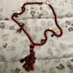Kate Spade Pretty Poms Tassel Necklace in Sumac